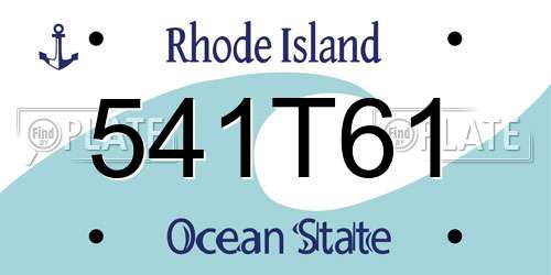 541T61 Rhode Island License Plate