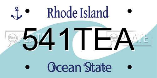 541TEA Rhode Island License Plate