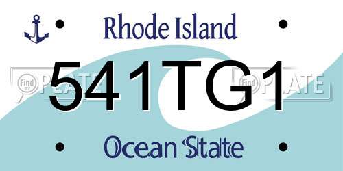 541TG1 Rhode Island License Plate