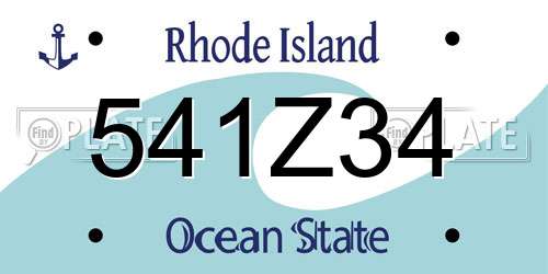 541Z34 Rhode Island License Plate