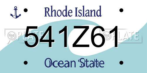 541Z61 Rhode Island License Plate