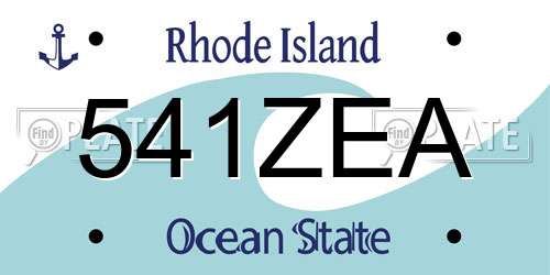 541ZEA Rhode Island License Plate