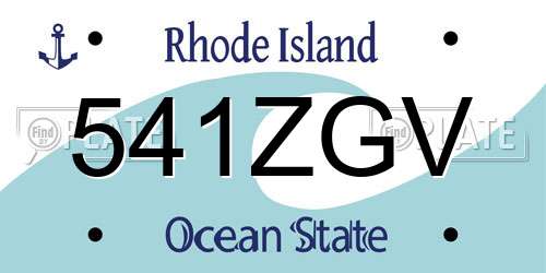 541ZGV Rhode Island License Plate