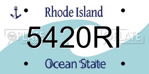 5420RI Rhode Island License Plate