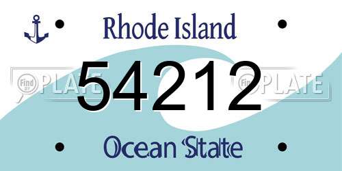 54212 Rhode Island License Plate