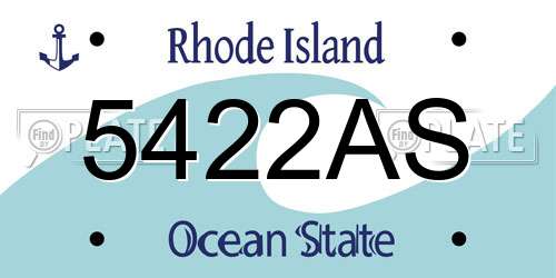 5422AS Rhode Island License Plate