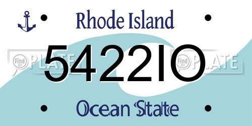5422IO Rhode Island License Plate
