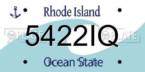5422IQ Rhode Island License Plate