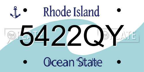 5422QY Rhode Island License Plate