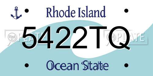 5422TQ Rhode Island License Plate