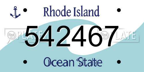 542467 Rhode Island License Plate