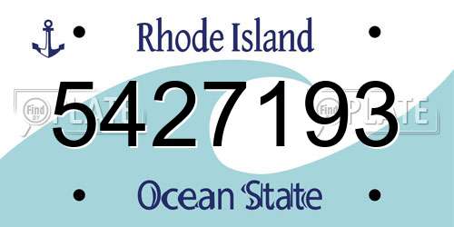 5427193 Rhode Island License Plate