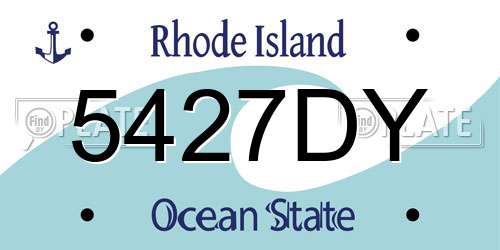 5427DY Rhode Island License Plate