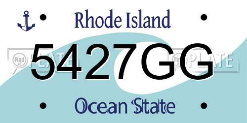 5427GG Rhode Island License Plate