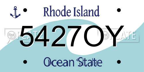 5427OY Rhode Island License Plate