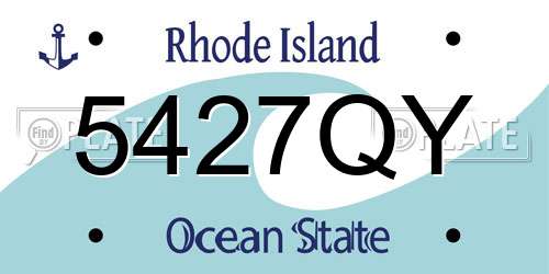 5427QY Rhode Island License Plate