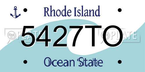 5427TO Rhode Island License Plate