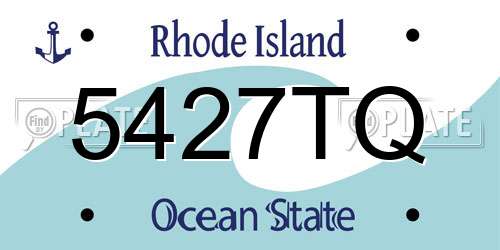 5427TQ Rhode Island License Plate