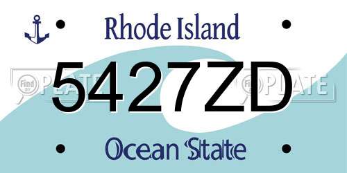 5427ZD Rhode Island License Plate