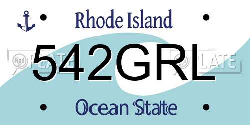 542GRL Rhode Island License Plate