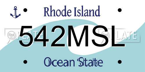 542MSL Rhode Island License Plate