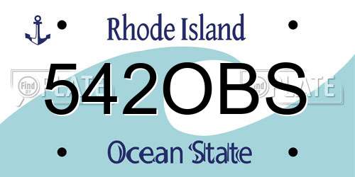 542OBS Rhode Island License Plate
