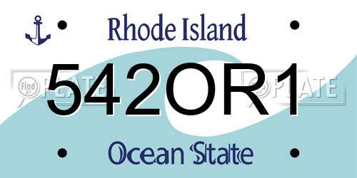 542OR1 Rhode Island License Plate