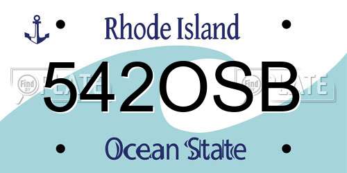 542OSB Rhode Island License Plate