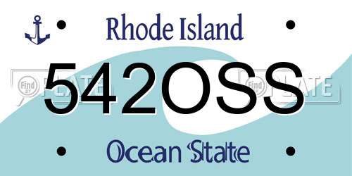 542OSS Rhode Island License Plate