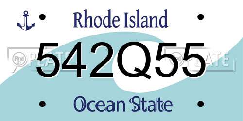 542Q55 Rhode Island License Plate