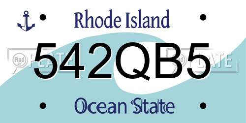 542QB5 Rhode Island License Plate