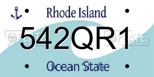 542QR1 Rhode Island License Plate