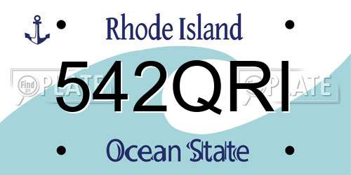 542QRI Rhode Island License Plate