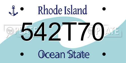 542T70 Rhode Island License Plate