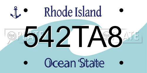 542TA8 Rhode Island License Plate