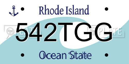 542TGG Rhode Island License Plate