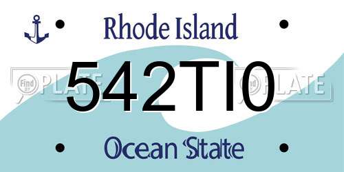 542TI0 Rhode Island License Plate