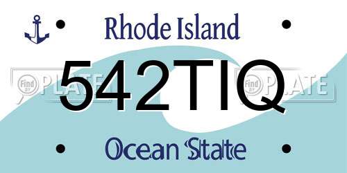 542TIQ Rhode Island License Plate