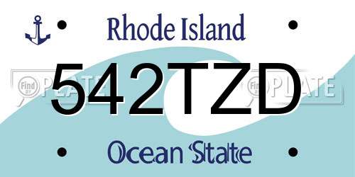 542TZD Rhode Island License Plate