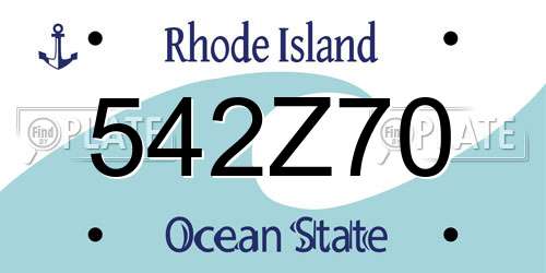542Z70 Rhode Island License Plate