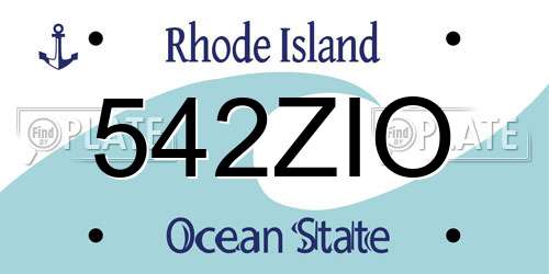 542ZIO Rhode Island License Plate