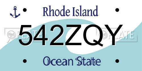 542ZQY Rhode Island License Plate