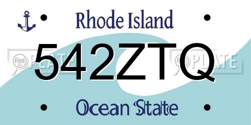 542ZTQ Rhode Island License Plate