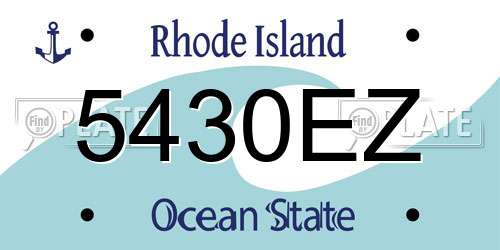 5430EZ Rhode Island License Plate