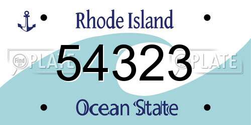 54323 Rhode Island License Plate
