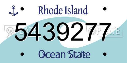 5439277 Rhode Island License Plate