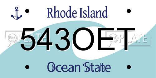 543OET Rhode Island License Plate