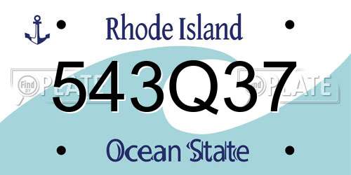 543Q37 Rhode Island License Plate