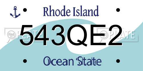 543QE2 Rhode Island License Plate