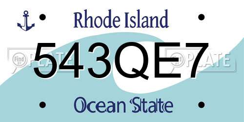 543QE7 Rhode Island License Plate